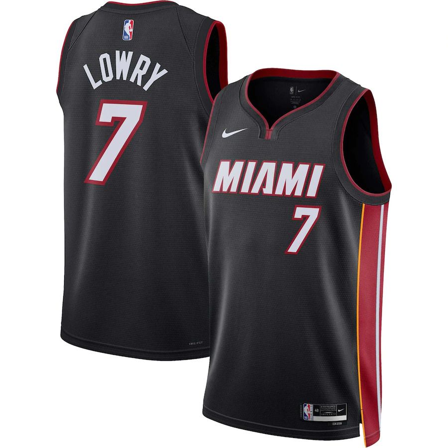 Men Miami Heat #7 Kyle Lowry Nike Black Icon Edition 2022-23 Swingman NBA Jersey